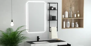 bathroom mirror with a magnifier,magnifer bathroom mirror,magnifer mirror